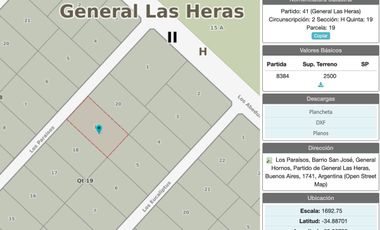 VENTA LOTES 2500m2 CON ESCRITURA EN GRAL LAS HERAS