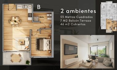 Venta Departamento 2 Amb c/ balcon y coch. Muñiz