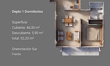 Venta - Departamento 1 Dormitorio - Tipología E´ - Centro Oeste - Neuquén Capital