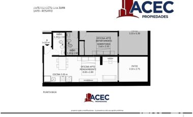 Venta - Departamento con  Patio - Barrio Centro