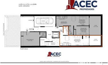 Venta - Departamento con  Patio - Barrio Centro