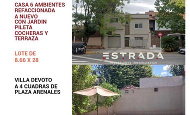Casa 6 Ambientes refaccionada a nuevo con jardin terraza y cochera
