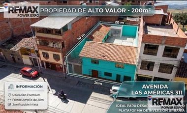 Ocasión Se Vende Casa Como Terreno Comercial De 200M² En Plena Av. Las Américas – Huaraz