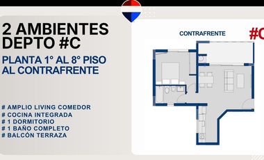 VENTA DEPARTAMENTO 2 AMBIENTES. 48 CUOTAS. BERNAL