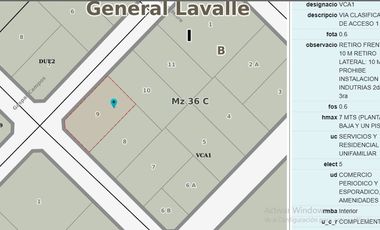 Venta lote General Lavalle