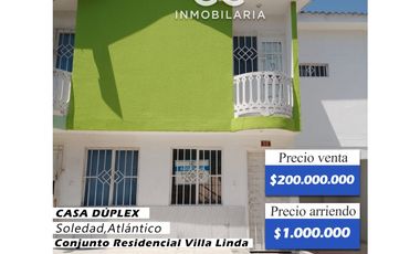 Se vende o Se arrienda Casa dúplex - Conjunto Residencial Villa Linda