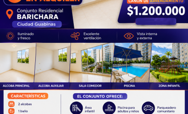 Apartamento en alquiler en Ciudad Guabinas – Conjunto Barichara