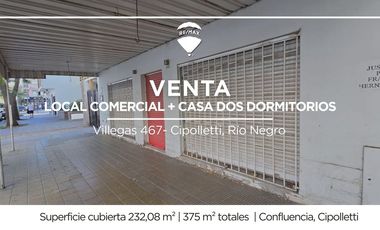 VENTA DE LOCAL COMERCIAL + CASA DOS DORMITORIOS