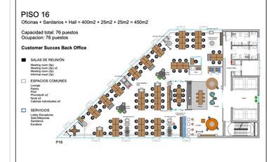 Oficina 500m2 4 cocheras Piso 11