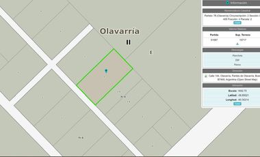 VENTA DE LOTES  EN OLAVARRIA
