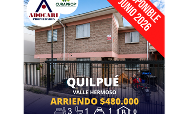 QUILPUÉ - VALLE HERMOSO - CASA 3D 1B 1E