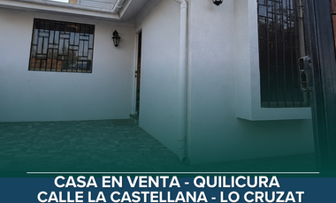 VENTA CASA 3D2B BARRIO PLAZA LO CRUZAT, QUILICURA