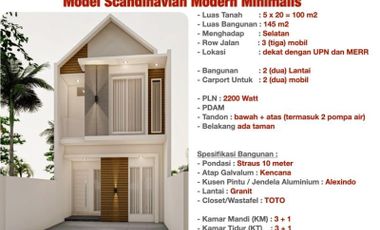 New !! Rumah Scandinavian Modern Minimalis Rungkut Asri Timur