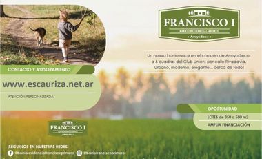 Arroyo Seco: Barrio Abierto Francisco Primero - Av. Rivadavia y Leopoldo Marechal - Lotes desde 350 m2, Santa Fe, Argentina