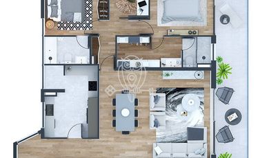 Departamento 3D/3B nuevo en Venta Vitacura. Barrio tranquilo