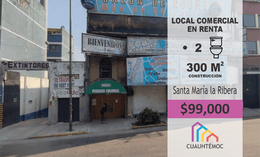 Renta de Local Comercial en Santa María la Ribera.