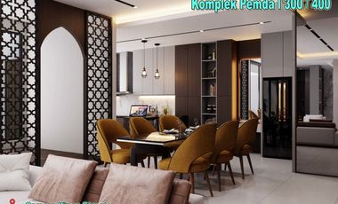 HUNIAN RUMAH TYPE 400 DI JUAL DENGAN KONSEP CLASIK FULL INTERIOR +KOLAM RENANG DI KOMP PEMDA