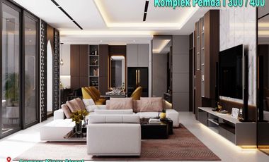 HUNIAN RUMAH TYPE 400 DI JUAL DENGAN KONSEP CLASIK FULL INTERIOR +KOLAM RENANG DI KOMP PEMDA
