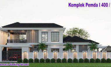 HUNIAN RUMAH TYPE 400 DI JUAL DENGAN KONSEP CLASIK FULL INTERIOR +KOLAM RENANG DI KOMP PEMDA