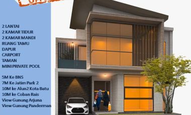 Rumah Villa Dijual Di Batu Malang Tipe 67 Pusat Kota Batu