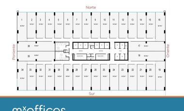 Venta de oficinas desde 23.92 m2 hasta 64.57 m2 en Centro de Monterrey N.L