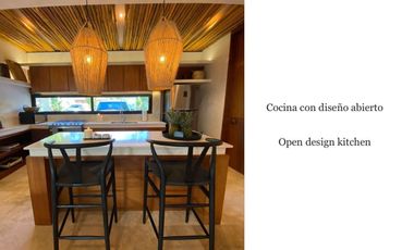 Casa con alberca privada, rooftop con lounge y hamaca, en privada con cancha de