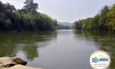 LOVELY SAI YOK PROPERTY WITH 27 METERS ON A PICTURESQUE RIVER BEND JUST 10 KM FROM SAI YOK DISTRICT CENTER!!!