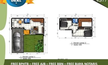 Jual Rumah Malang Tipe 45/77 2KT 2 Lantai 2KM 15 Menit ke Alun2 Kota Malang