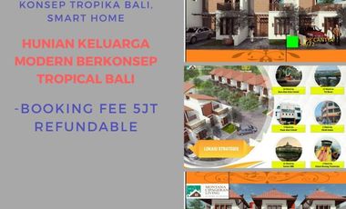 Rumah Baru Cipageran Konsep Tropika Bali Smart Home 1 menit ke Madrasah Assakinah Dan Pasar Tanimulya