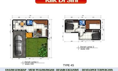 Rumah Dijual di Malang Tipe 45/77 View Katu Free Biaya