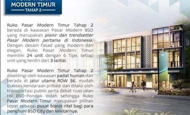 Ruko Pasar Modern timur 2 BSD city hadap jalan raya dan ramai