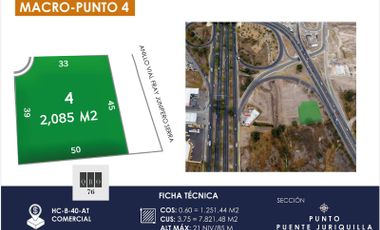 Terrenos Comerciales (2,085m2) Paseo de la Republica (Juriquilla), Qro76. $21mdp
