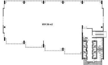 Oficina en renta piso de 811m2  obra gris en zona Santa María, Mty NL