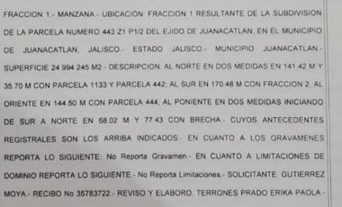 Terreno en Juanacatlan Jalisco