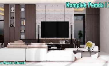 RUMAH MEWAH DI JUAL DENGAN FREE DESAIN REQUES DI JL KOMP PEMDA
