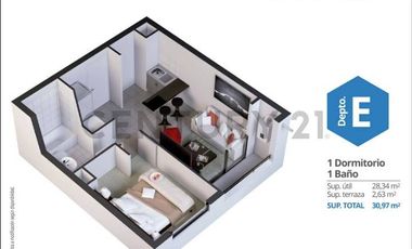 Departamento 1 dormitorio en arriendo, Edificio Futuro Black.