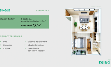 Departamento en venta Mérida Yucatán, Miró Temozón Norte