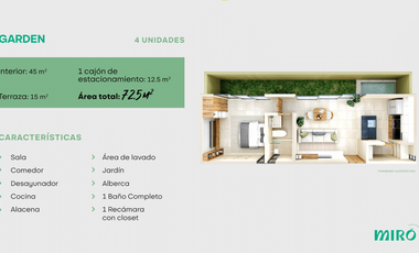 Departamento en venta Mérida Yucatán, Miró Temozón Norte