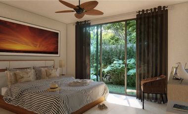 Casa con sala de doble altura, alberca privada en residencial, en venta Tulum.