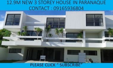 12.9M New 3 Storey House in Paranaque