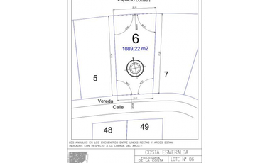 LOTE EN VENTA - MARITIMO IV 6 - COSTA ESMERALDA