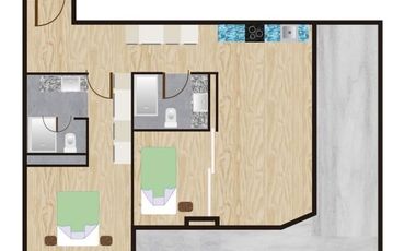 Departamento en arriendo de 1 dorm. en La Reina