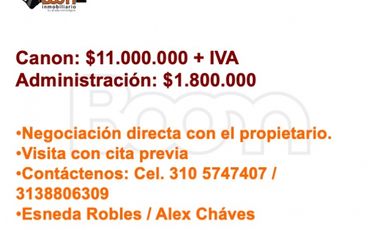 *ARRIENDO LOCAL 66 M2 + 12 M2 MEZANNINE CC SANTAFE BOGOTA