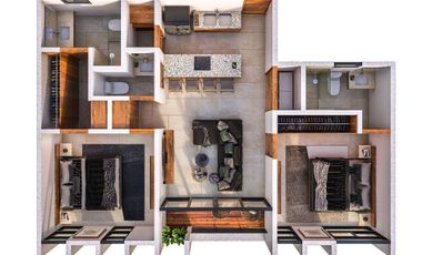 Departamento en venta Mérida Yucatán, Privada Mathea Temozón