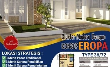 Rumah cluster murah Free biaya Dp all in 3 juta di Setu Bekasi timur