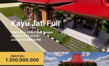 Dijual Rumah Joglo Modern Utara Prambanan Full Kayu 1,35 M