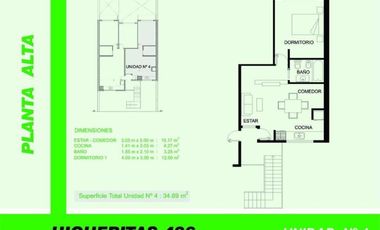 Venta Departamento de 2 amb con Balcon terraza