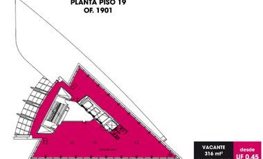Oficina en Arriendo en Torre Paris/ Metro Los Leones