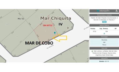 Lote en venta en Mar de Cobo