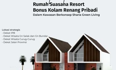 Dapatkan harga perdana Villa Sharia Mezanine Smarthome Gratis Kolam renang pribadi!! dekat wisata Gn Bunder Bogor